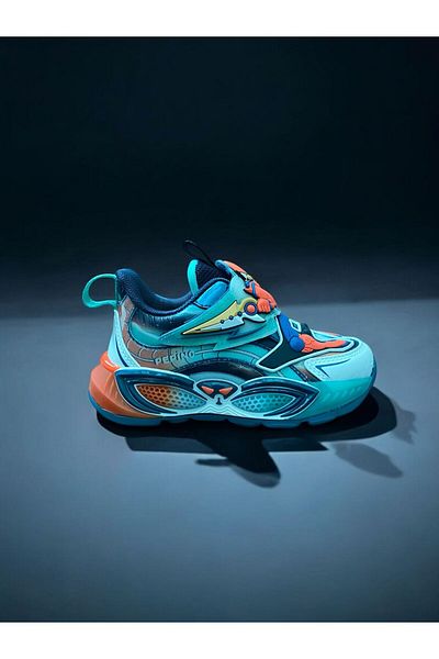 pepino Boy's Children's Light Rubber Sole Velvet Orthopedic Lighted Daily Shoes with Striped Hero Figure