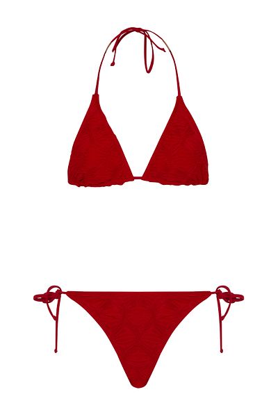 AQUELLA Bürümcük Red Triangle Bikini Set