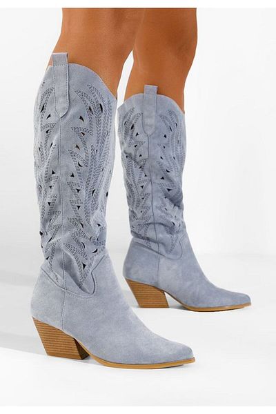 B T Shoes Cizme cowboy dama Indaia bleu
