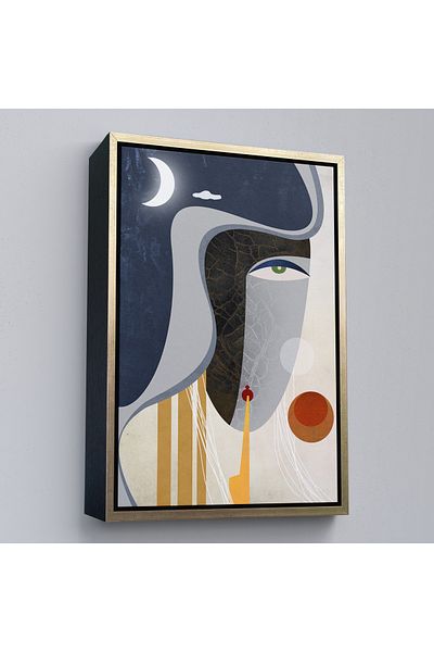 Harita Sepeti Pictură abstractă colorată pentru femei cu cadru auriu