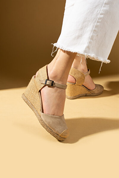 Pembe Potin New Season Women's Mink Suede Comfortable Wedge Sole Stylish Daily Sandals