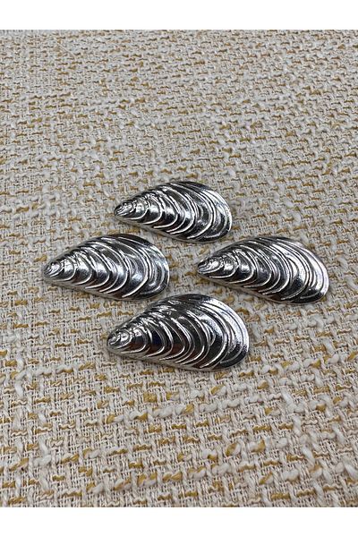 ODDA TASARIM ATÖLYESİ Mussel Kabugu Model Silver Large Size Button Set