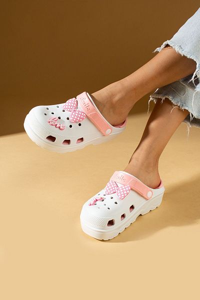 Pembe Potin Pulbere Albă Eva Sea Beach Doctor Nurse Confort Sandale Ornamentate Confortabile Papuci