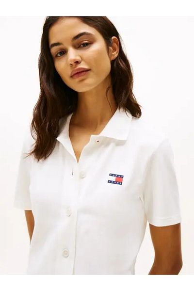 Tommy Hilfiger Dámské bílé polo šaty Tommy jeans