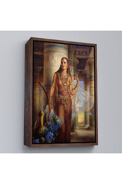 Harita Sepeti Pictură pe pânză Kinuko Yamabe Craft Egyptian Woman Work cu cadru alb