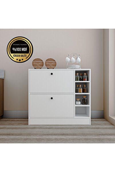 DEKORFİM DF14101B MDF Kahve Köşesi Kiler Dolabı Çok Amaçlı Dolap Mutfak Dolabı