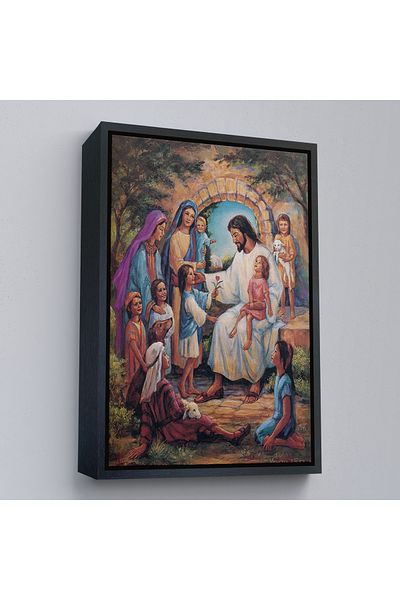 Harita Sepeti Pictură decorativă de perete Isus Hristos și copii cu cadru auriu