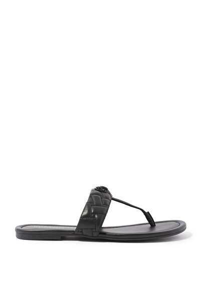 Kurt Geiger Black Leather T-Bar Sandals