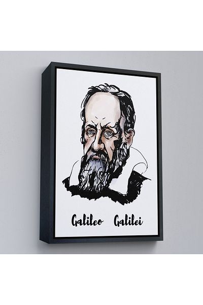 Harita Sepeti Tablou decorativ pe pânză Galileo Galilei cu cadru auriu