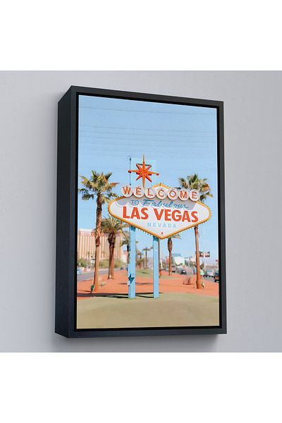 Harita Sepeti Tablou de perete cu semne de celebritate din Las Vegas Nevada cu cadru auriu