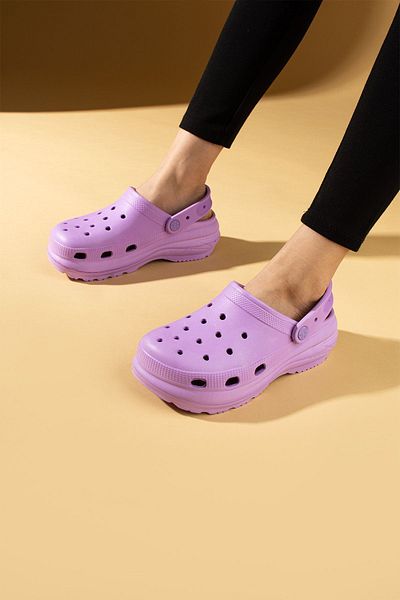 Pembe Potin Lilac Eva Γυναικεία Σανδάλια - Άνετα Παντόφλες Θάλασσας, Παραλίας, για Γιατρό και Νοσοκόμα