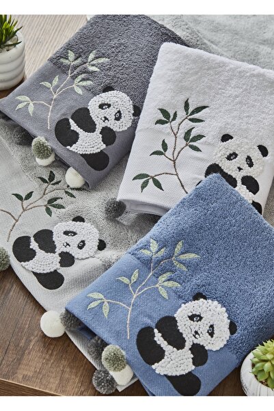 Dantela Kod-8010 50x90 Embroidered and Tasseled Hand Towel Set - 4 Pieces (Mixed)