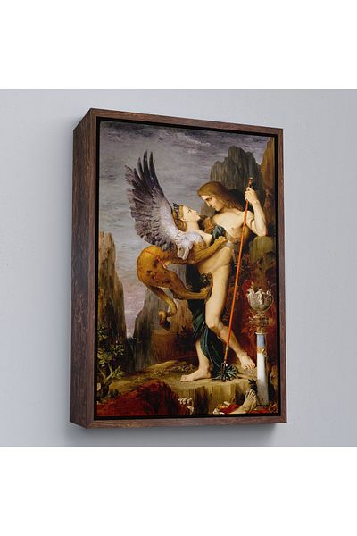 Harita Sepeti Οιδίπος και η Σφίγγα με λευκό πλαίσιο Gustave Moreau Ζωγραφική τοίχου