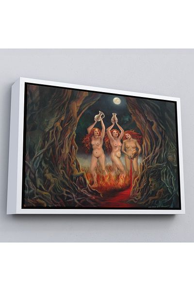Harita Sepeti White Framed Piece Night Painting