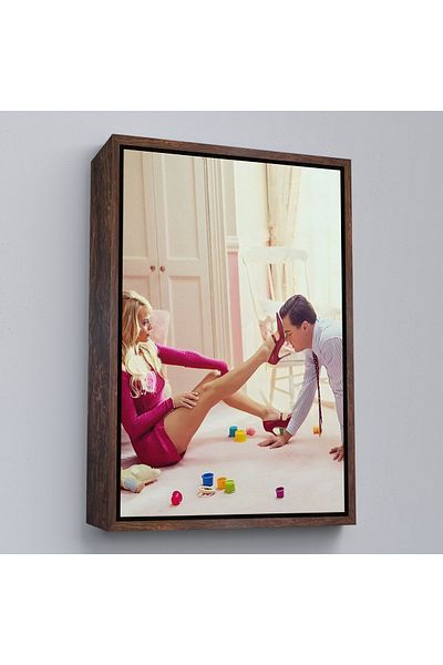 Harita Sepeti Leonardo Di Caprio și Margot Robbie The Wolf of Wall Street cu cadru alb Pictură de film
