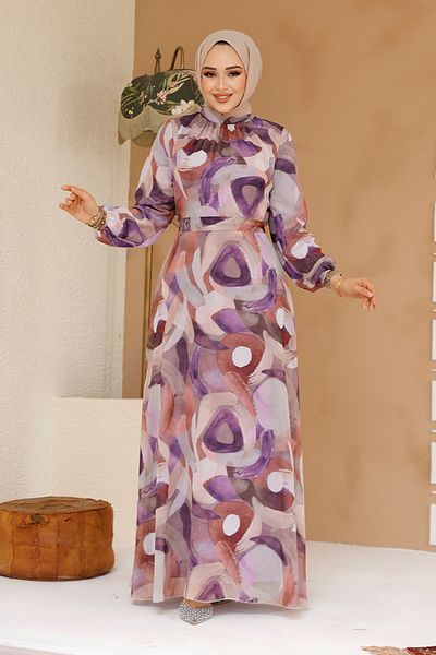 Neva Style Rochie Hijab Liliac - 27976LILA