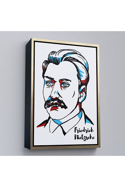 Harita Sepeti Διακοσμητικός πίνακας σε καφέ πλαίσιο Friedrich Nietzsche