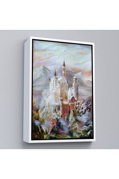 Harita Sepeti Πίνακας σε καμβά Castle Between the Mountains με λευκό πλαίσιο