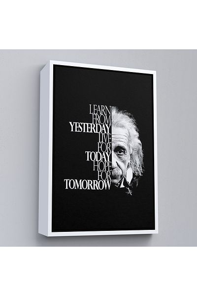 Harita Sepeti Rama albă Învață din ieri, trăiește azi, speră în mâine, pictură pe pânză, Albert Einstein