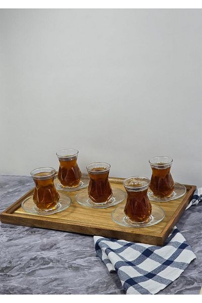 HomeTarz صينية أكاسيا - صينية شاي مستطيلة - 41x29 سم