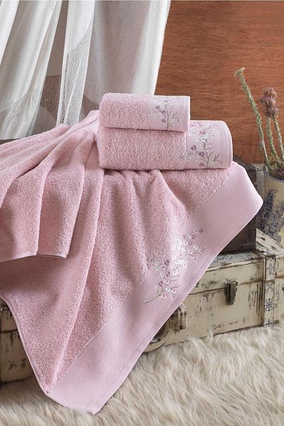 Ellia Soft Julia 100% Cotton Σετ Πετσέτες 3 τεμαχίων - Σετ Τουρκικού Μπάνιου - Μπάνιο πολυτελείας