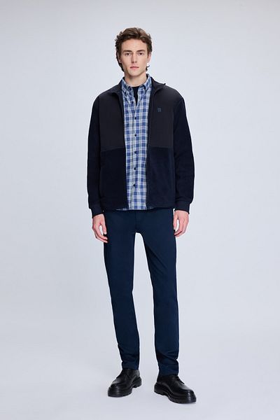 Hatemoğlu Ανοιξιάτικο παλτό Navy Blue Regular Fit Judge Collar