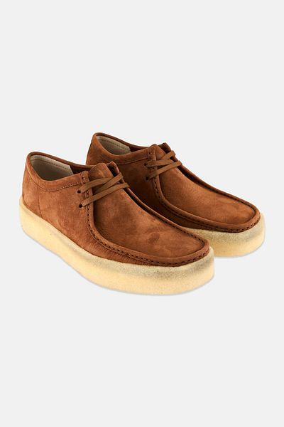 CLARKS Men Medium Wallabee Cup Lace Up Shoes, Dark Tan