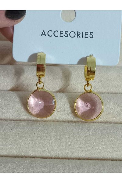 SONNE Pink Stone Round Timeless Savior Stylish Women's Earrings