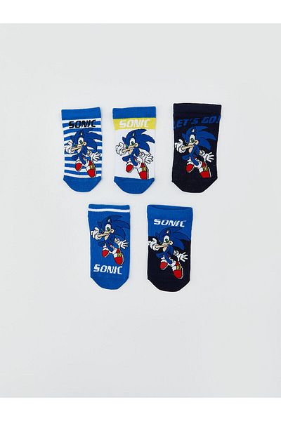 LC Waikiki Опаковка от 5 чорапи за момчешки обувки Sonic Patterned
