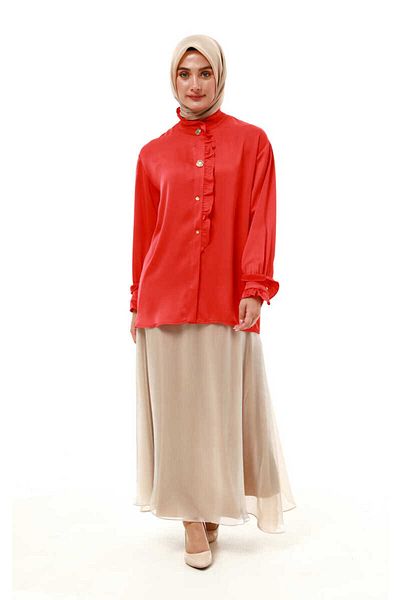 Setrms 2512424127   Short Tunic with Ruffle Detail