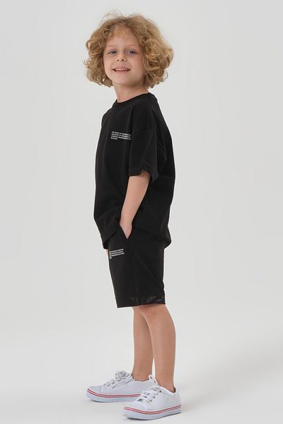 Black One طقم شورت للأولاد برقبة دائرية