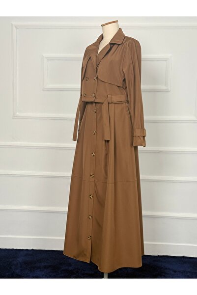 RACE FASHİON Double Trench Coat Suit with Skirt Pocket Rc3080