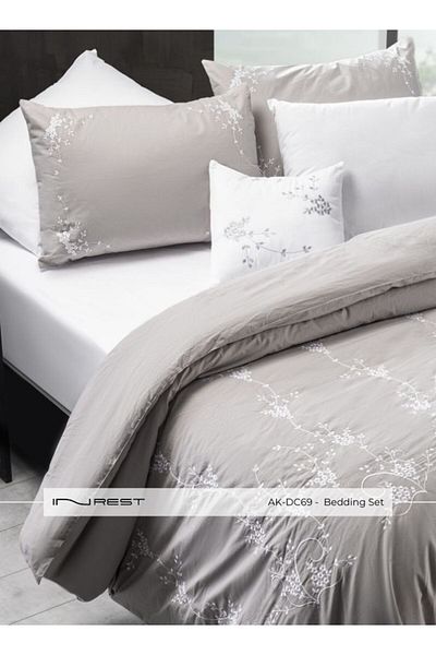INREST طقم غطاء لحاف فردي من أوركيد (بدون حشوة) قطن 100% مقاس فردي 160×230 سم - 5 قطع
