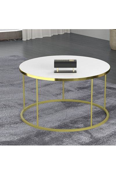 HOMS Masuta de cafea Vicenta  Homs, bej si auriu, seria 440, 70 cm