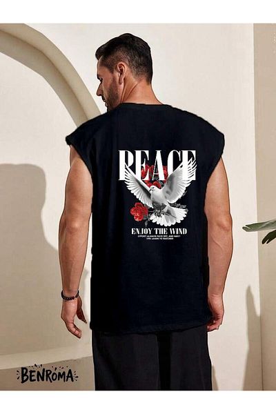 BENROMA 1 προϊόν για αγορές 6 και άνω Δώρο Peace Enjoy The Wind Pigeon εμπριμέ αμάνικο μπλουζάκι