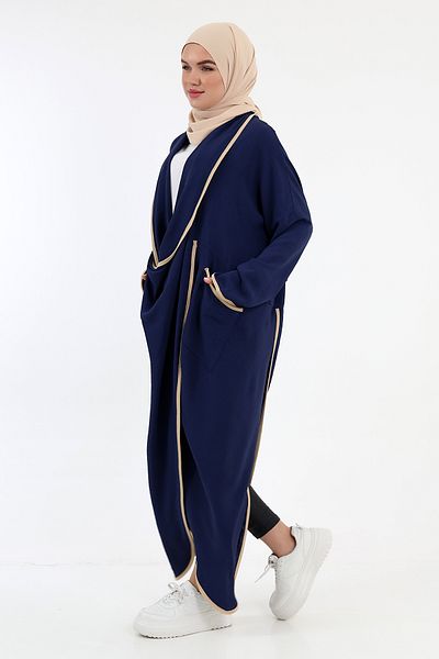 Berel Moda Navy Blue Fenomen Cross Tunic