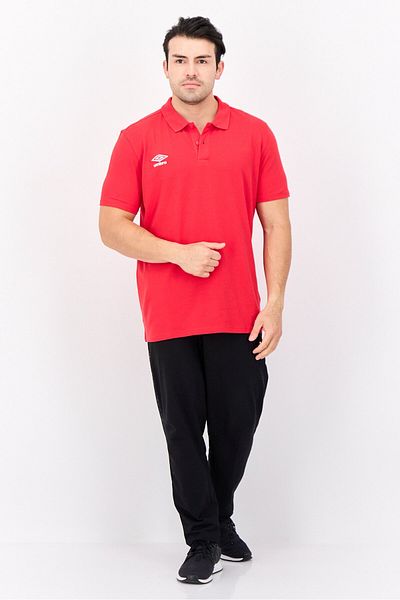 UMBRO Men Sportswear Fit Short Sleeve Outdoor Polo Shirt, Red