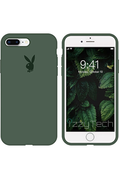 izzytech حافظة هاتف مقاومة للصدمات مع شعار Playboy مخملي لهاتف iPhone 7 Plus ...