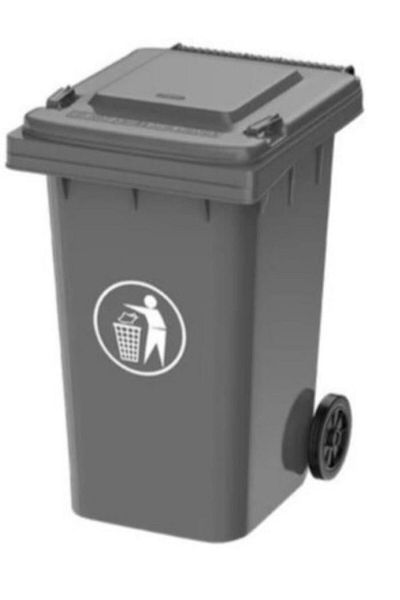 ALMUFARREJ Trash Can With Wheels Grey 240 Liters