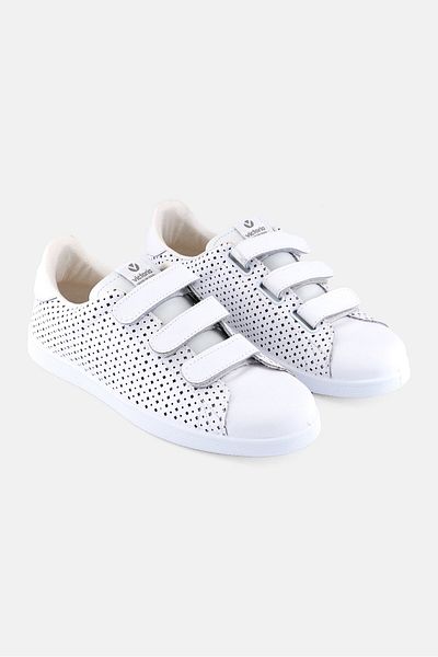 Victoria Women Eyelet Velcro Closure Tennis Shoes, White