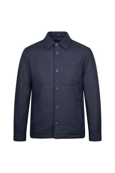 Hatemoğlu Μάλλινο παλτό με κολάρο Navy Blue Regular Fit
