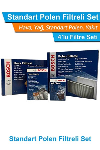 Bosch Peugeot 301 1.6 BlueHDI Bosch Filtre Bakım Seti 2017-2019 Hava+Yağ+Yakıt+Standart Polen
