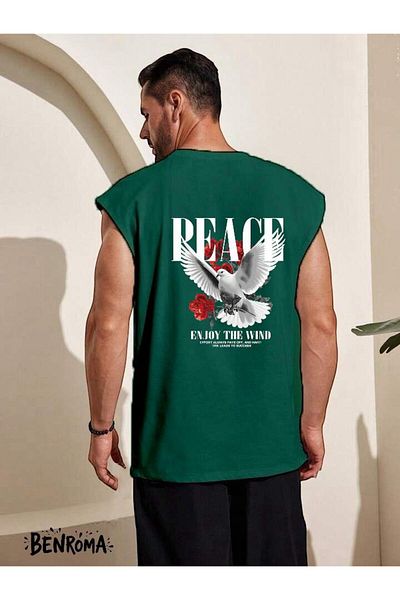 BENROMA 1 προϊόν για αγορές 6 και άνω Δώρο Peace Enjoy The Wind Pigeon εμπριμέ αμάνικο μπλουζάκι