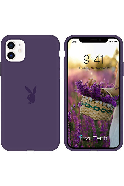 izzytech حافظة هاتف آيفون 11، شعار بلاي بوي، سطح داخلي مخملي، حافظة مقاومة لل...