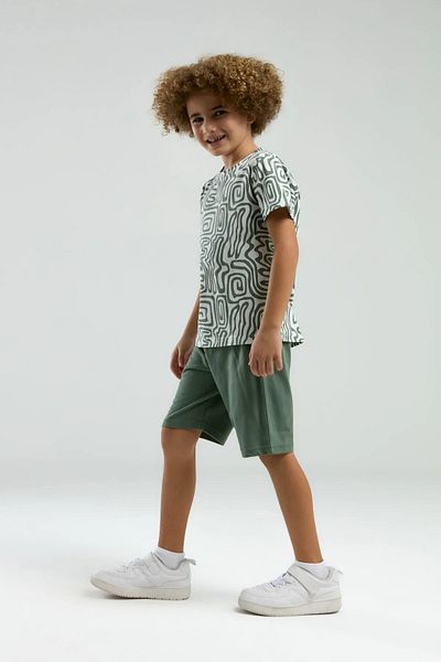 Arnetta 100% Cotton Cycling Collar Short Sleeve Boy's Shorts Set