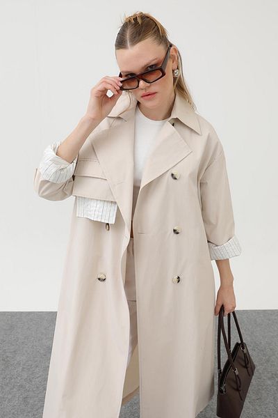 REMSA Beige Seasonal Trench Coat 32141
