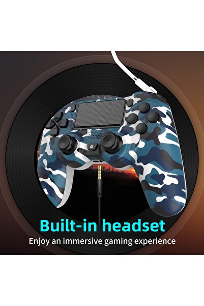 SFL Product PS4/Slim/Pro Desenli Kamuflaj Gamepad Oyun Kolu Yüksek Bataryalı Kablosuz Oyun Kolu 2Li