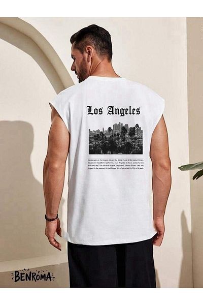 BENROMA 1 προϊόν είναι δώρο για αγορές 6 και άνω Los Angeles Printed Sleeveless T-Shirt