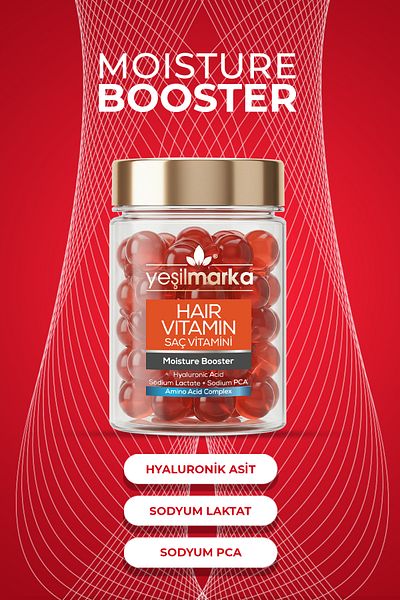 yeşilmarka Hair Vitamin - Moisture Booster Hyaluronic Acid and Collagen Content Hair Care Oil 30 Capsules