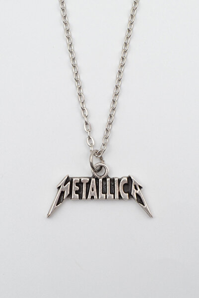 Bu Farklı Metallica Gümüş Kaplama Düz Zincir Kolye